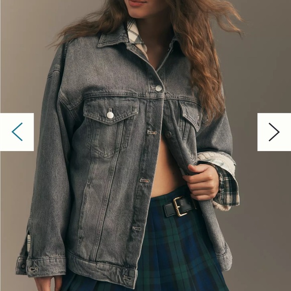 Pilcro The Weston Denim Boyfriend Jacket/ Smoke Wash/ Small - Picture 3 of 7